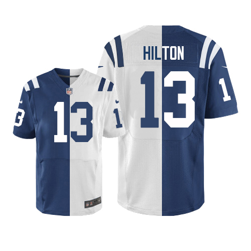 Men's Elite T.Y. Hilton Nike Jersey Royal Blue/White - #13 Split Fashion NFL Indianapolis Colts